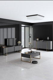 Hanah Home Conjunto de muebles de salón Luxe, Antracita y Oro